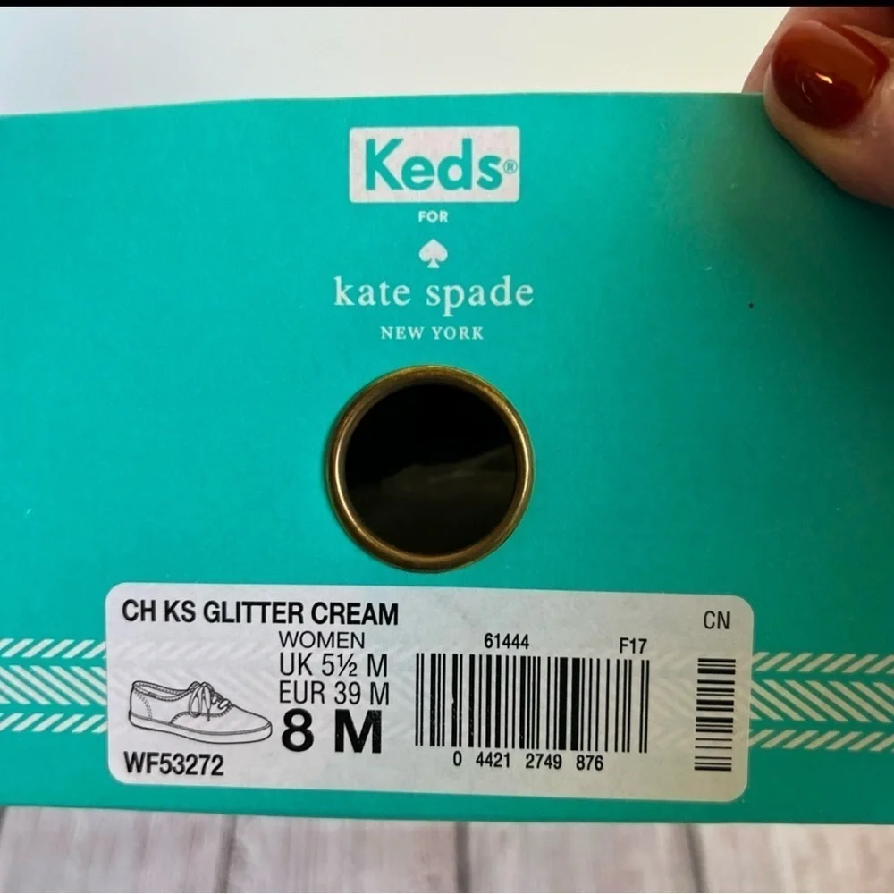 Kate Spade Keds Cream Glitter Shoes 8